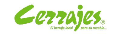 Logotipo con eslogan con tipografia verde que representa la identidad de la marca dedicada a la venta de herrajes para muebles, puertas, y otros proyectos de construcción.