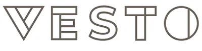 Logotipo con tipografía gris característico de la marca vesto que se dedica a la fabricación de tableros de melamina para la industria del mueble, la construcción y el interiorismo que es parte de la empresa Arauco.