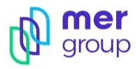Logotipo con colores llamativos y brillantes del grupo mer, quienes se dedican a desarrollar, fabricar, comercializar e implementar soluciones de tecnología para la seguridad.